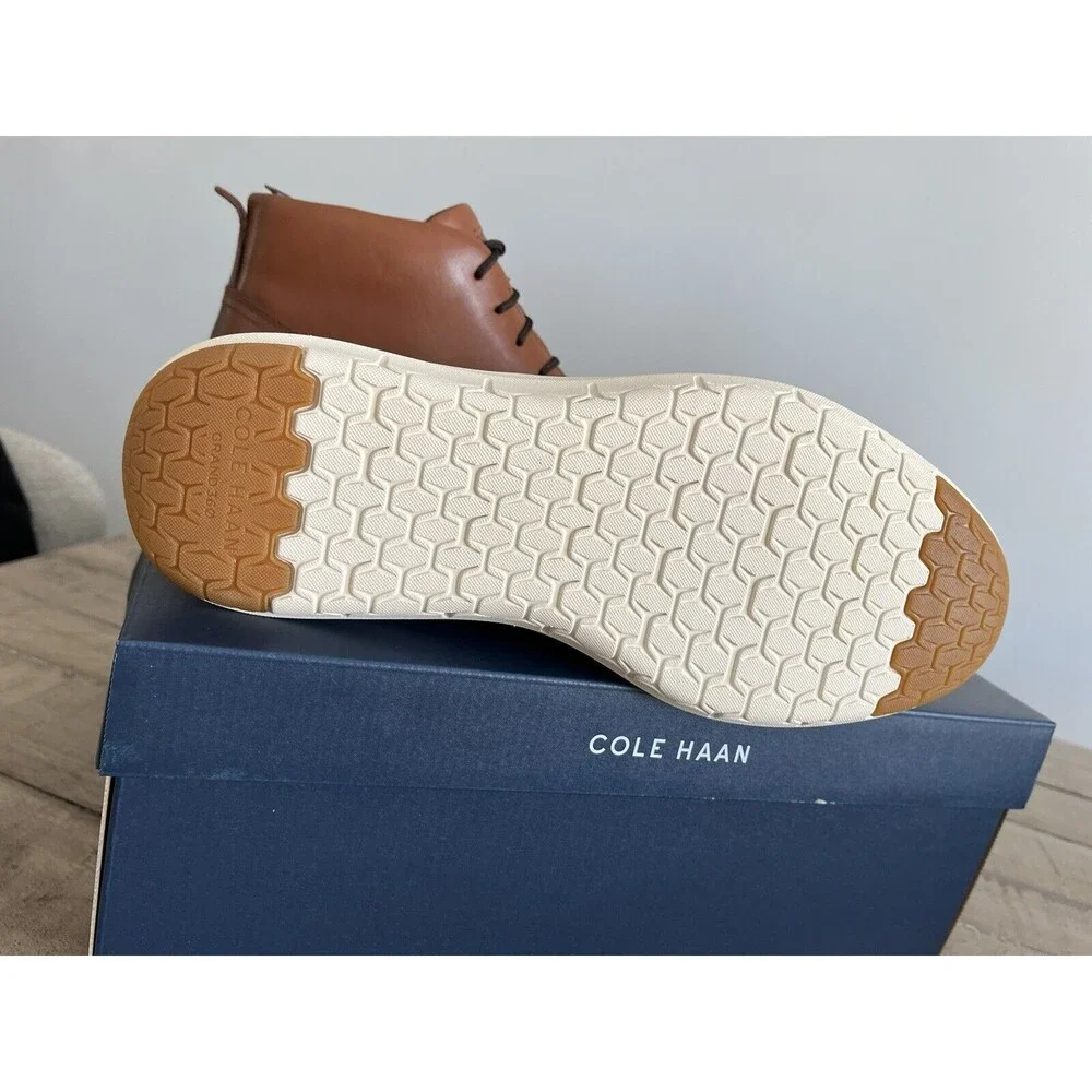 New Cole Haan Grand Remix Leather Chukka Boot Sneakers Sole Men Shoe 9 M Cognac